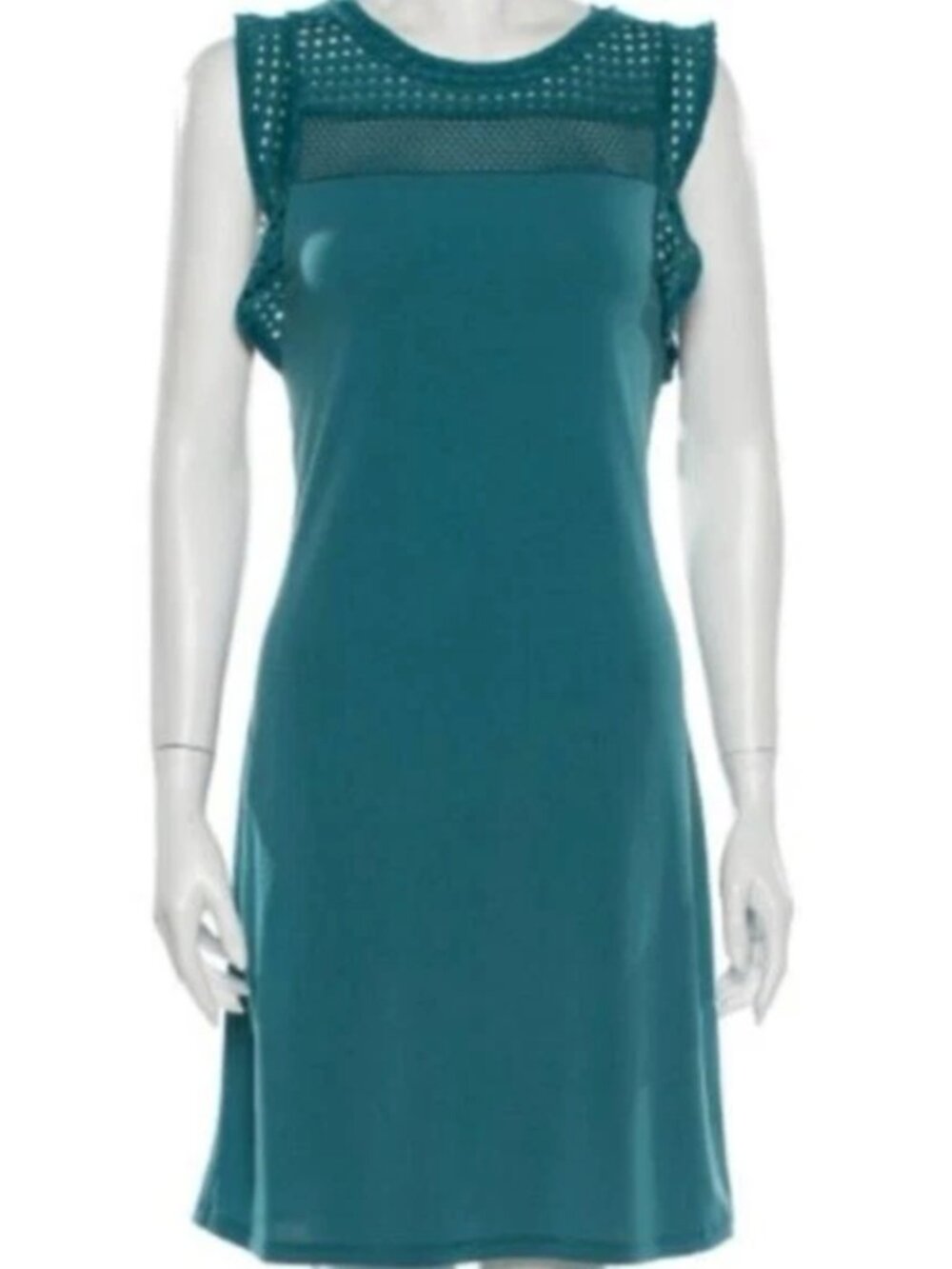 NEW NWT MICHAEL KORS Perforated Sleeveless Dress Teal Blue Shift Work Summer XS
